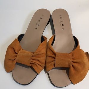 Zara slides, orange suede